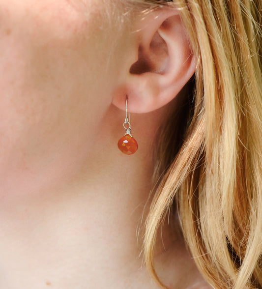 Orange Carnelian Dangle Earrings