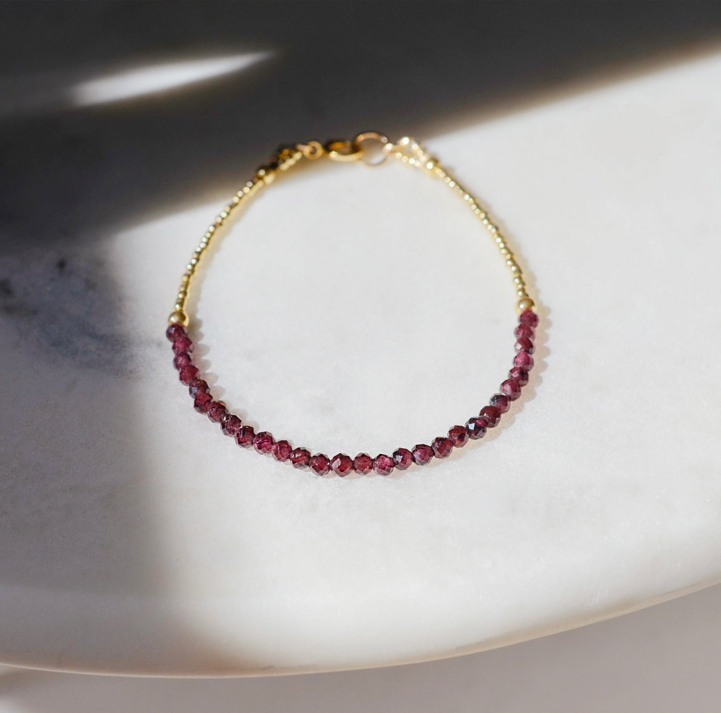 Natural Beaded Garnet Bracelet