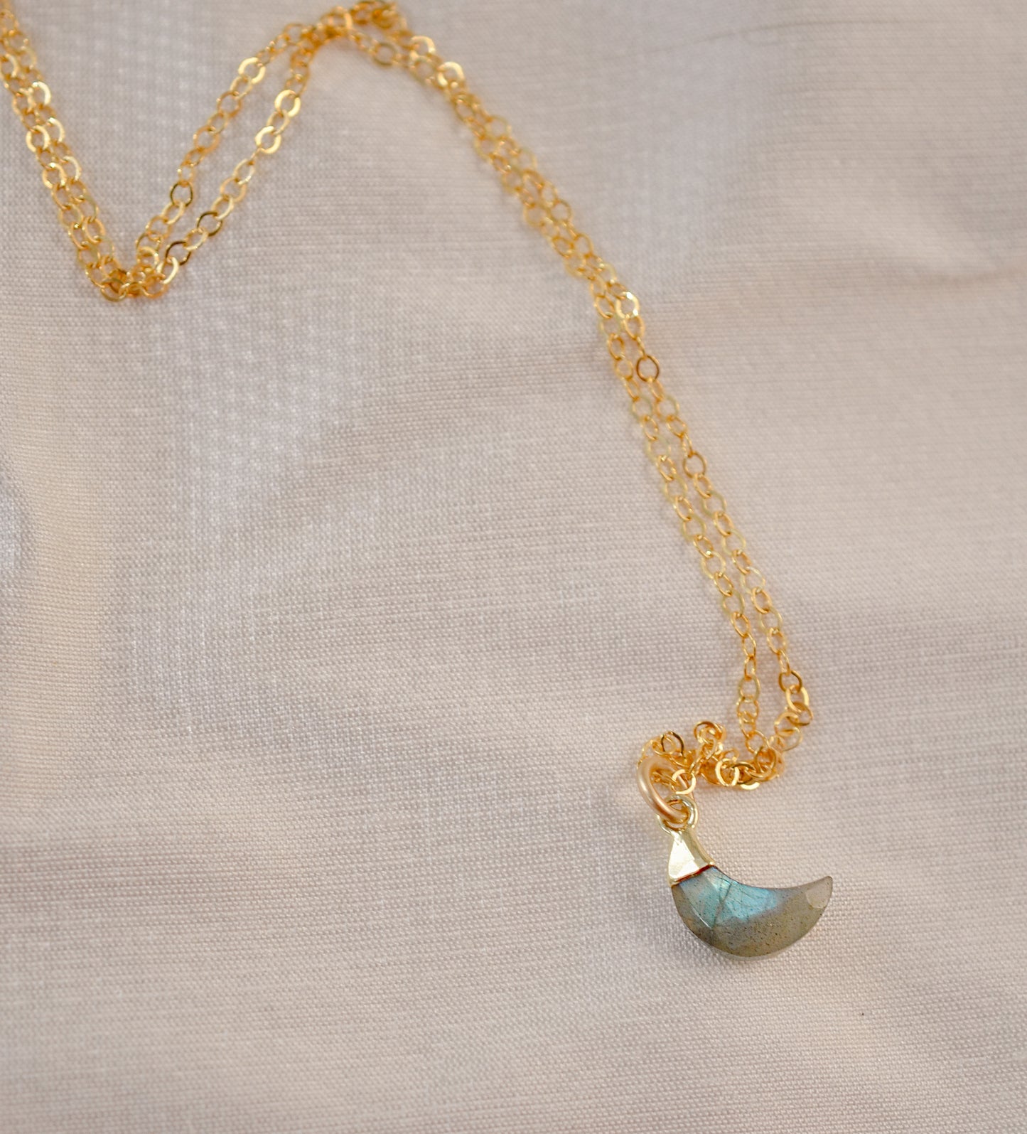 Labradorite Crescent Moon Necklace