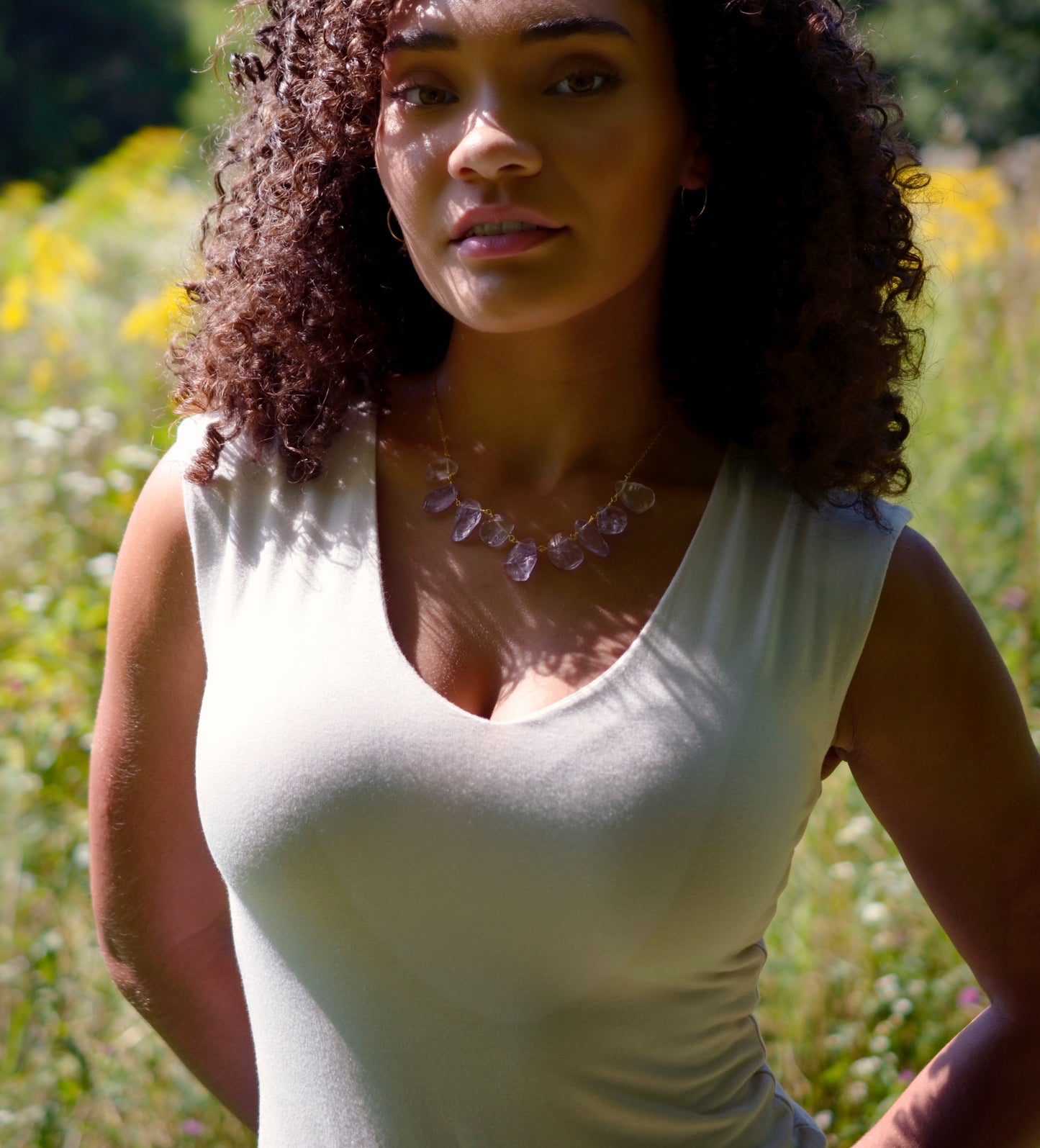 Organic Pale Purple Amethyst Necklace
