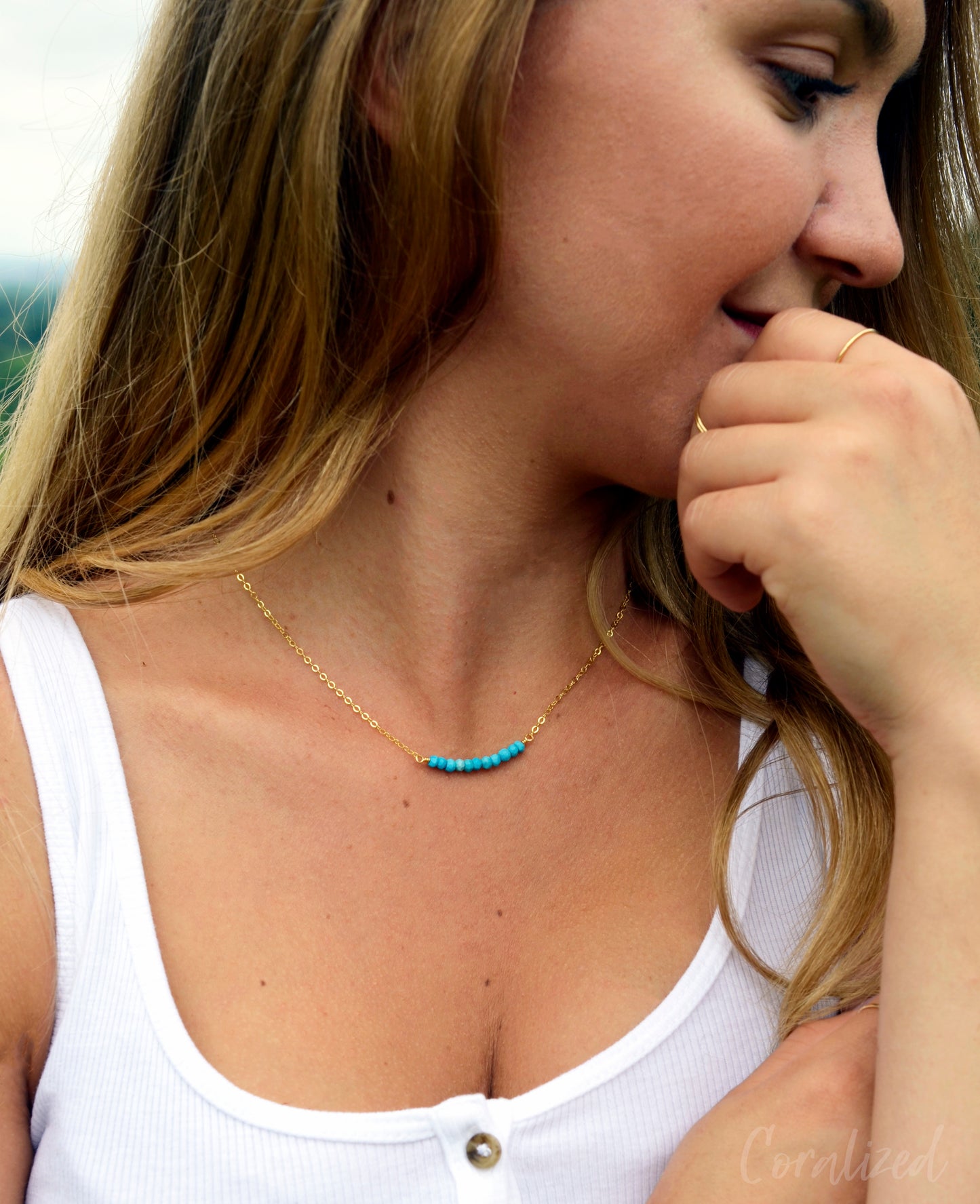 Turquoise Bar Necklace