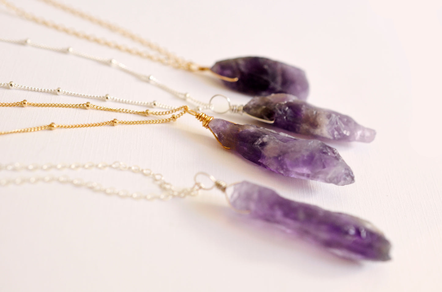 Raw Purple Amethyst Pendant