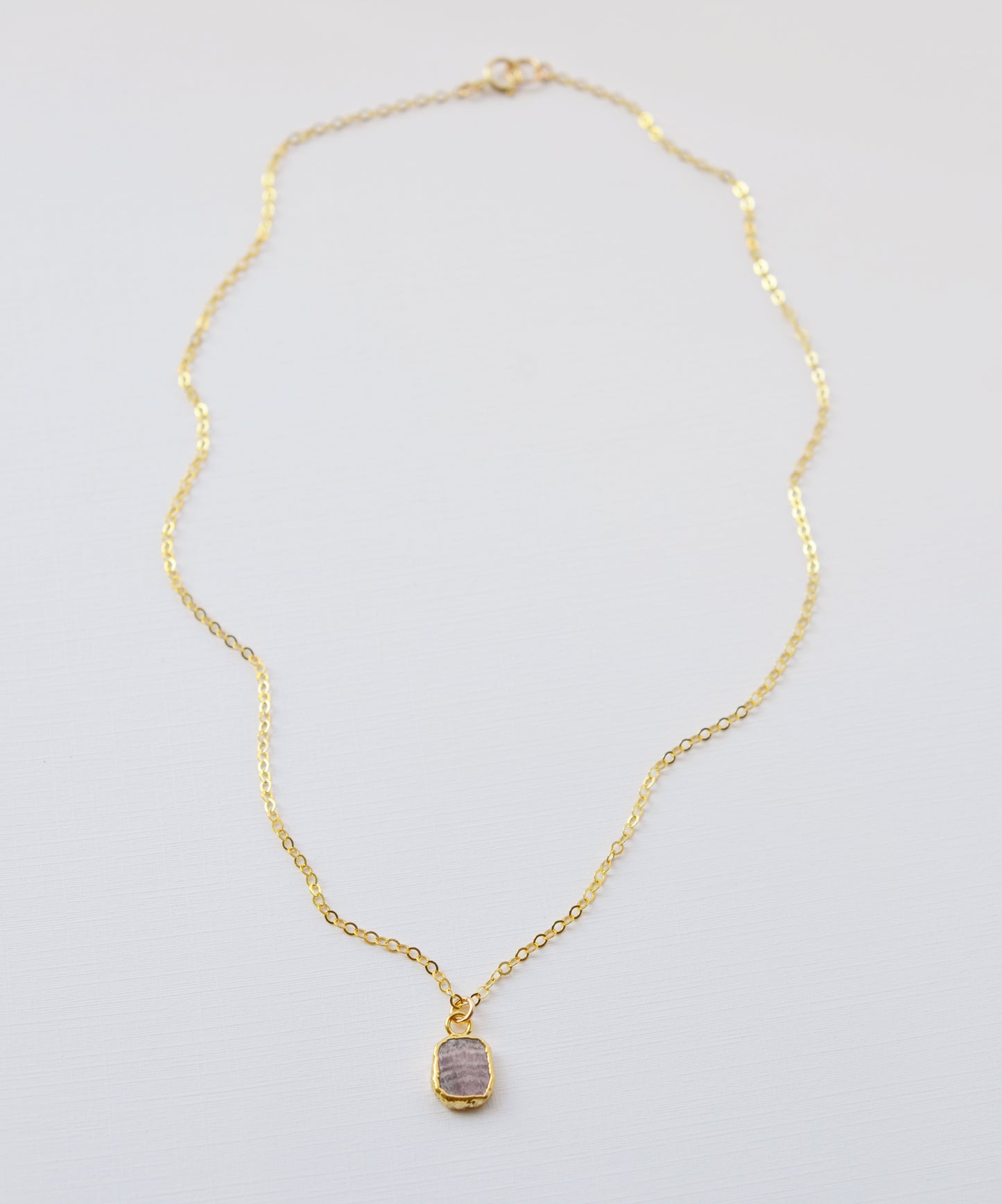 Rhodochrosite Slice Necklace, Gold or Sterling Silver