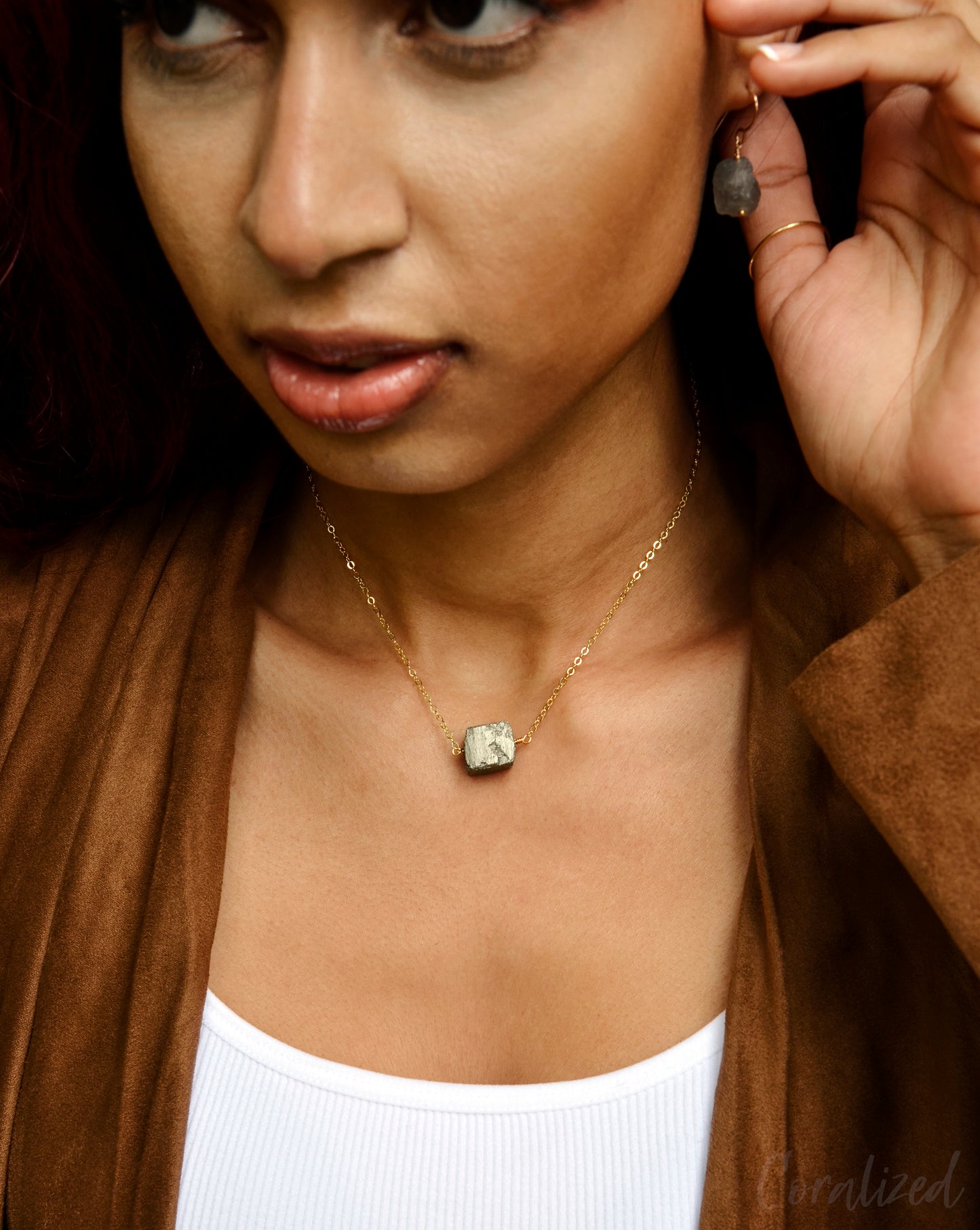 Raw Pyrite Necklace