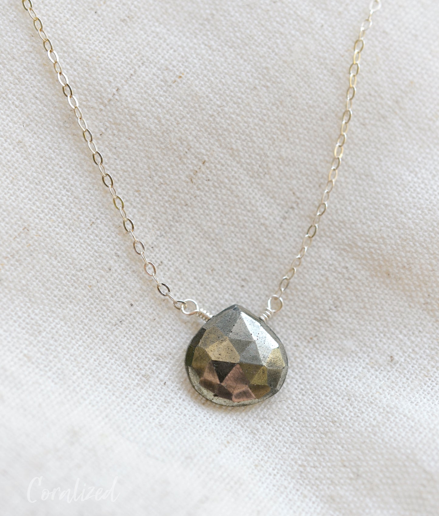 Pyrite Teardrop Necklace