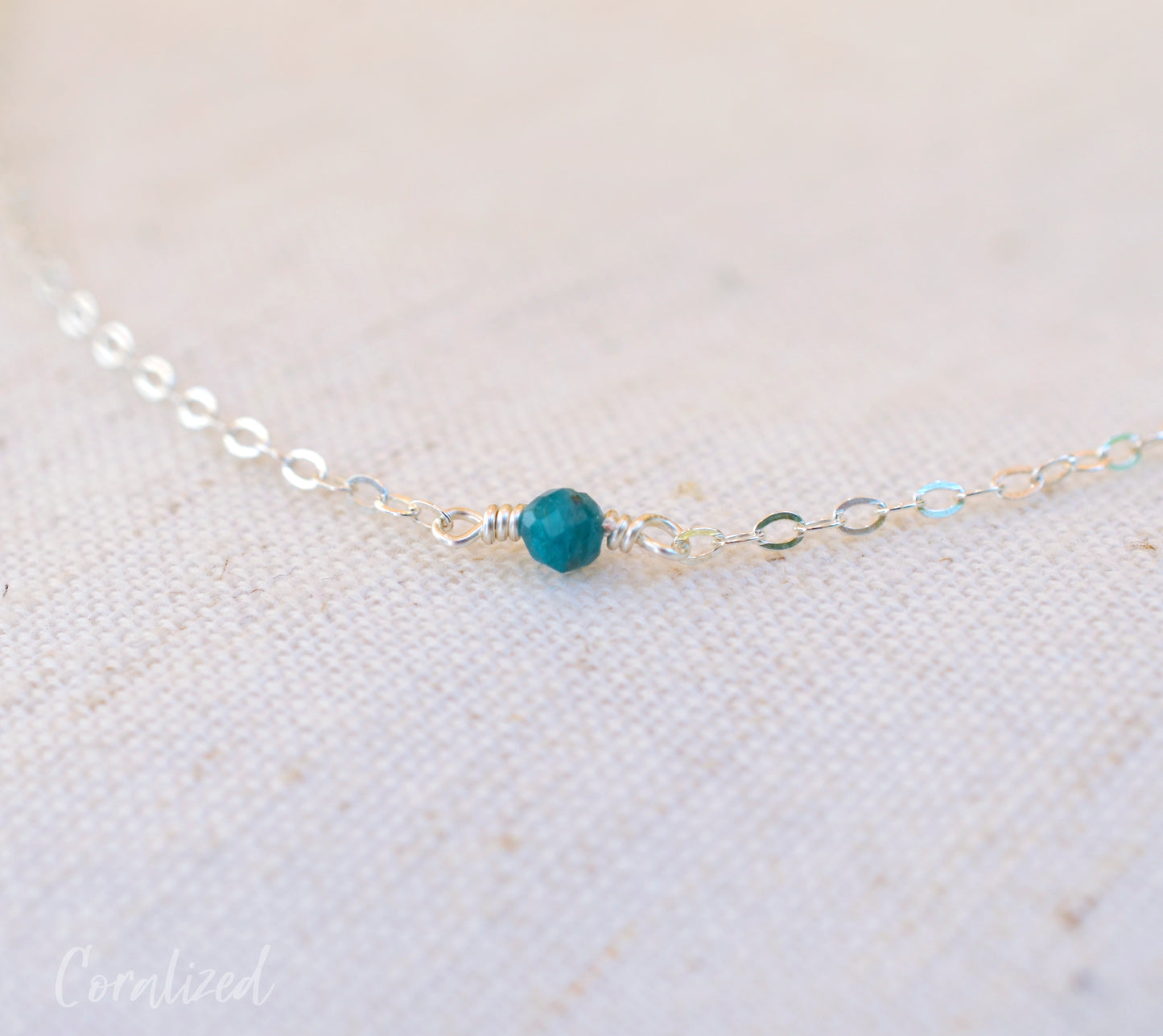 Mini Blue Apatite Necklace