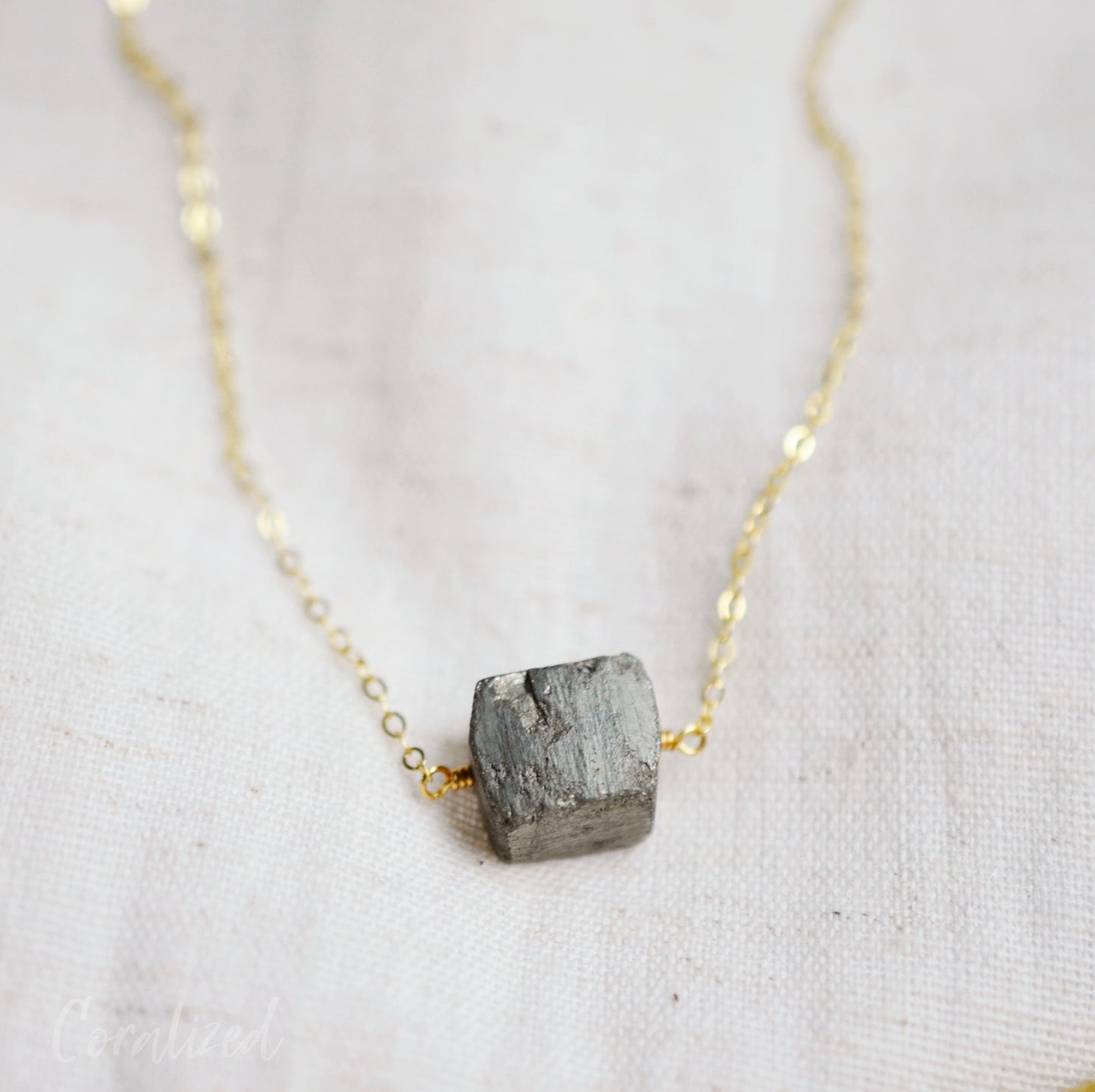 Raw Pyrite Necklace