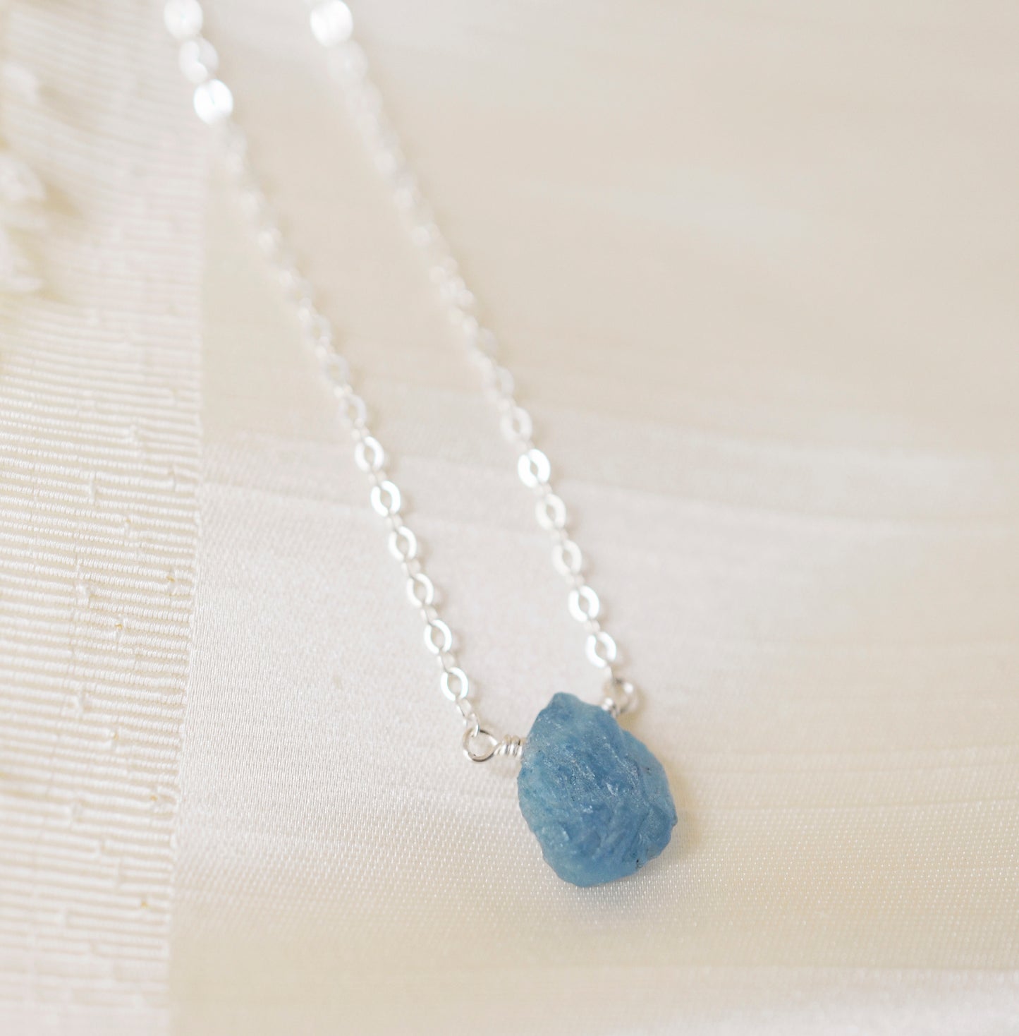 Aquamarine Necklace, Raw Crystal Aquamarine Pendant, Blue Stone Necklace, Something Blue, Blue Bridesmaid Jewelry, Sterling Silver, Gold