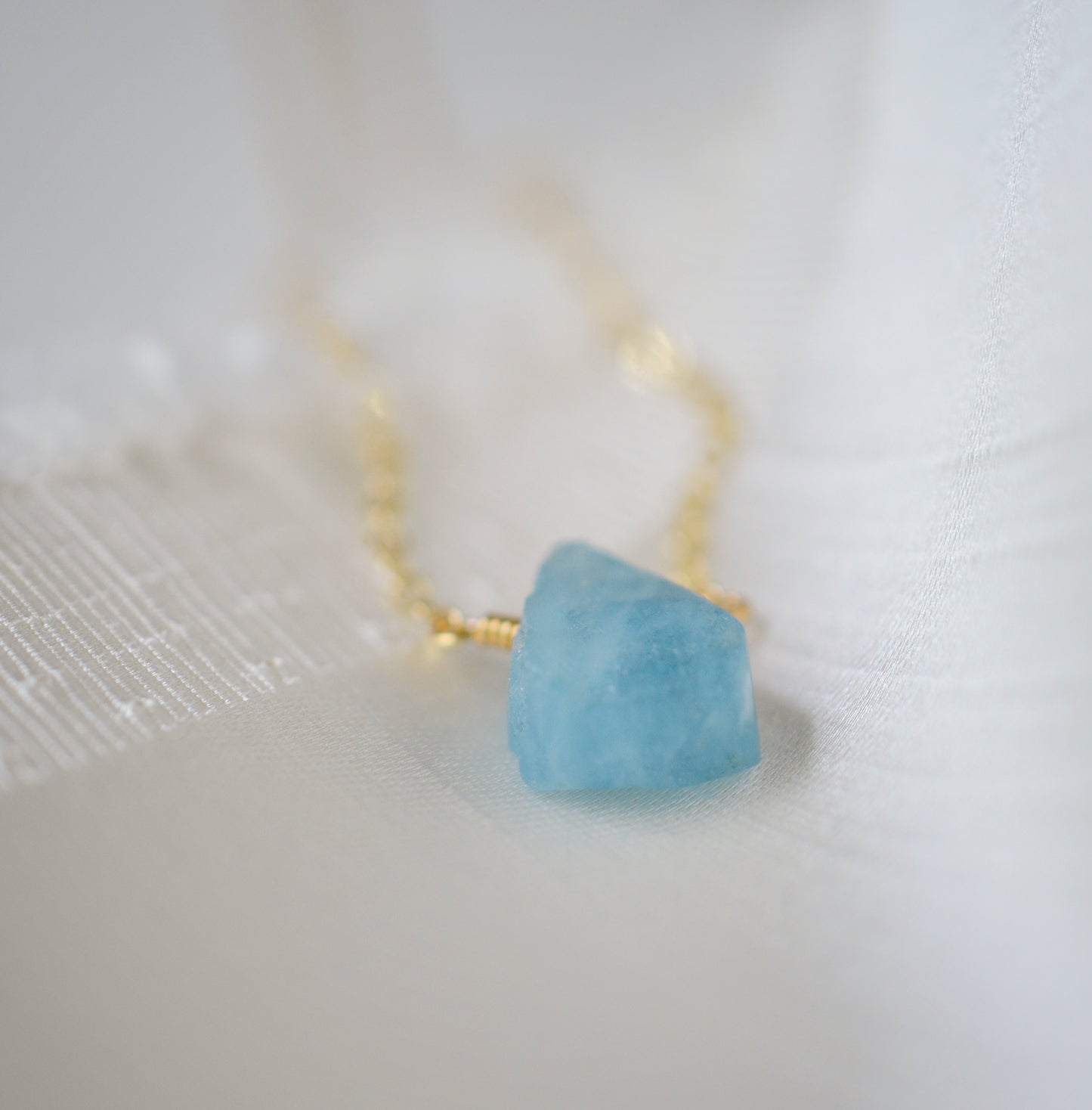 Aquamarine Necklace, Raw Crystal Aquamarine Pendant, Blue Stone Necklace, Something Blue, Blue Bridesmaid Jewelry, Sterling Silver, Gold