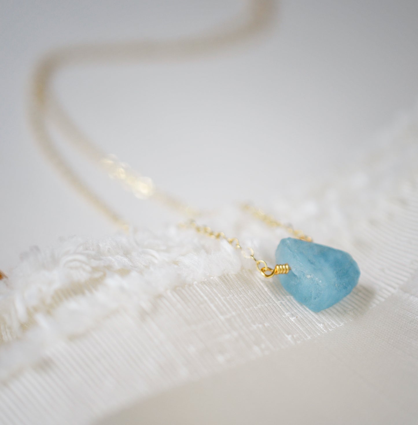 Aquamarine Necklace, Raw Crystal Aquamarine Pendant, Blue Stone Necklace, Something Blue, Blue Bridesmaid Jewelry, Sterling Silver, Gold