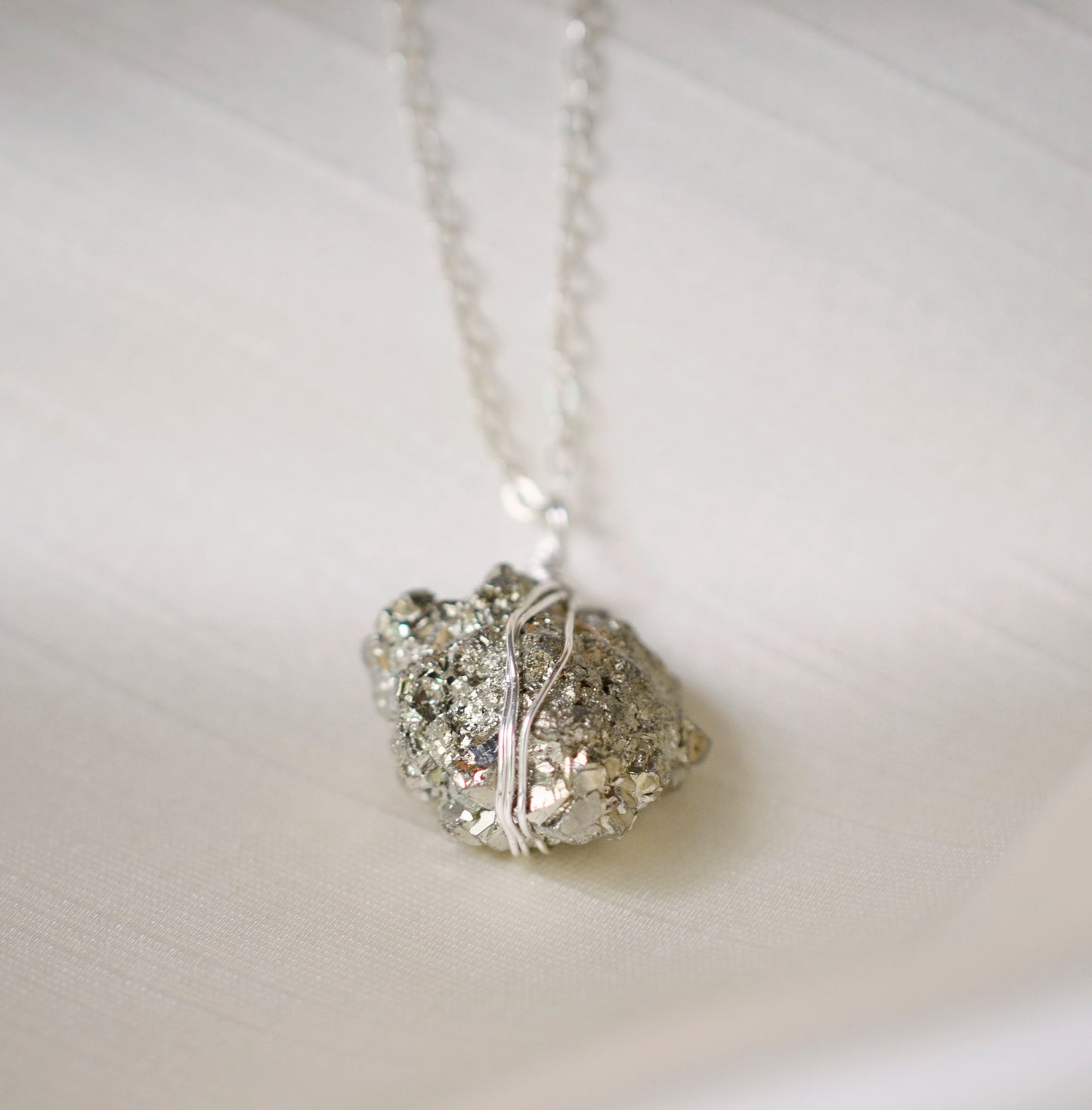 Pyrite Cluster Necklace, Sterling Silver or 14k Gold Filled