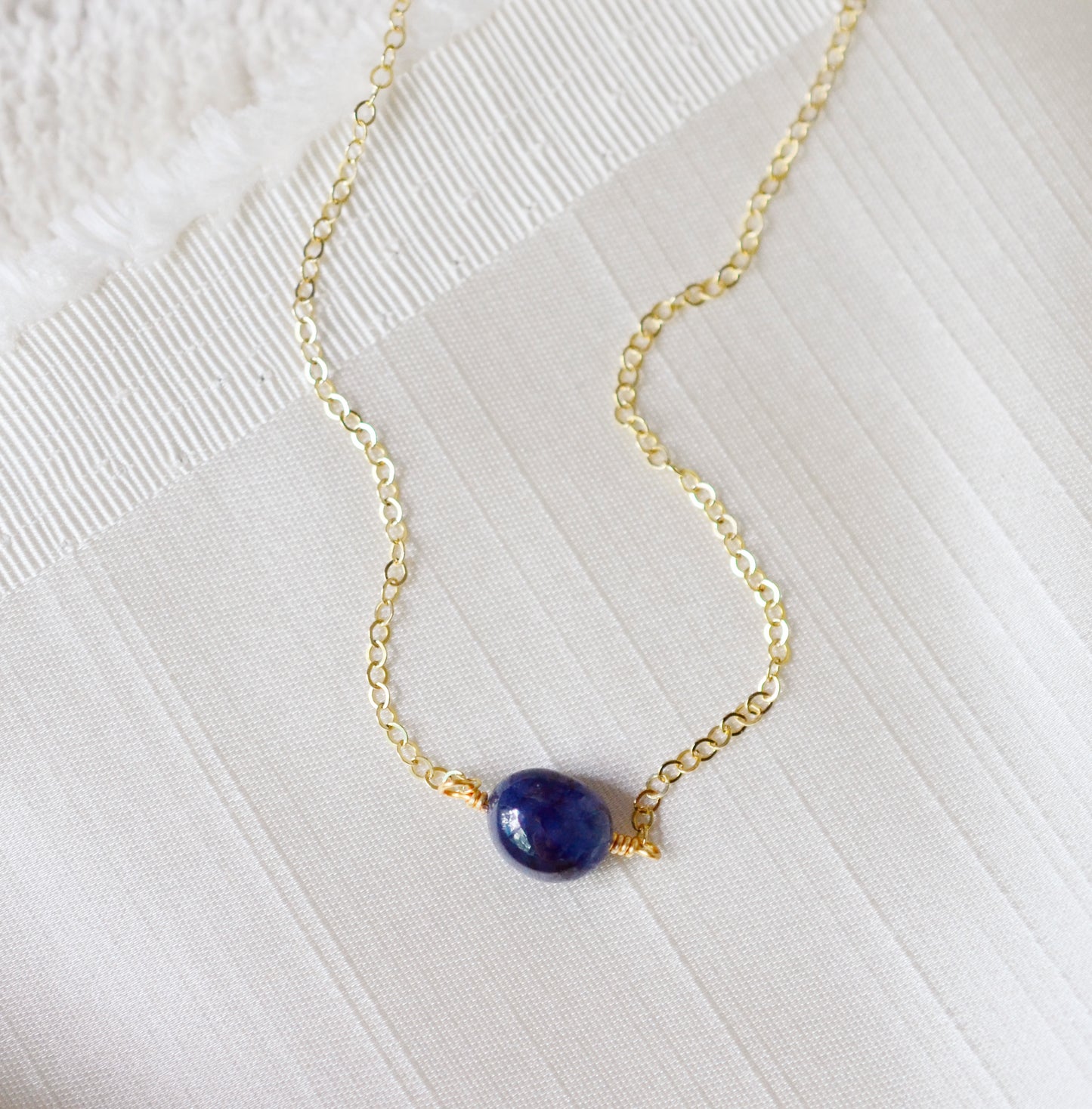 Deep Blue Sapphire Necklace