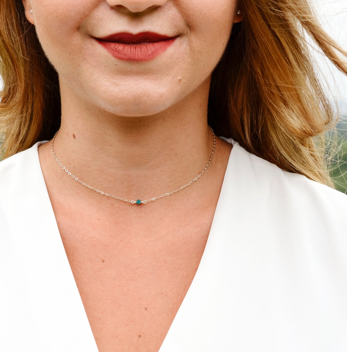 Mini Blue Apatite Necklace
