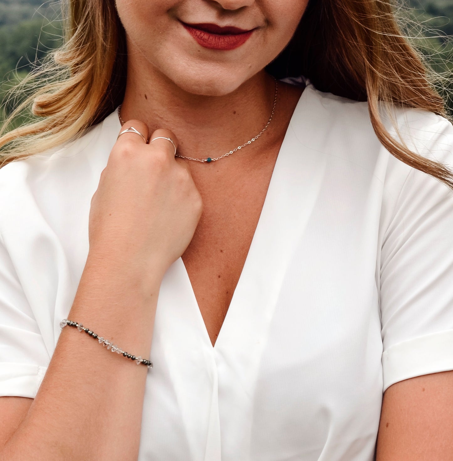 Mini Blue Apatite Necklace