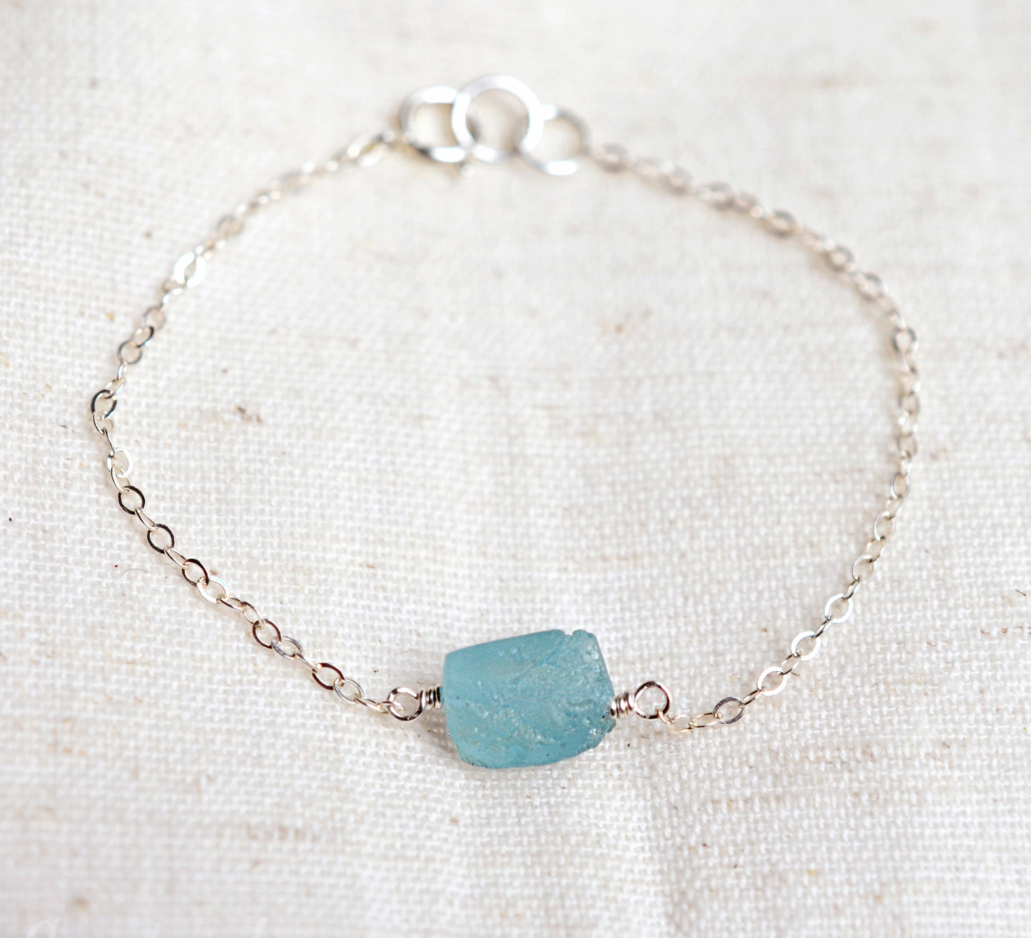 Raw Aquamarine Crystal Bracelet