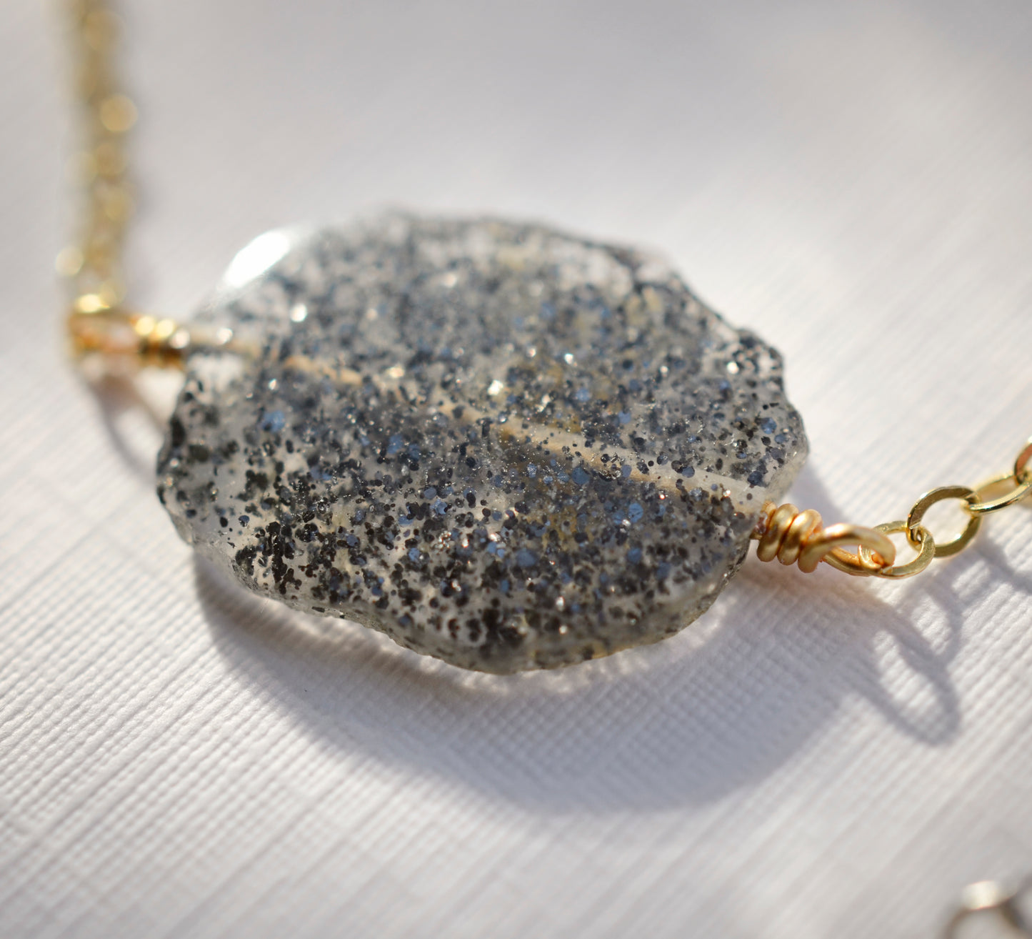 black sunstone necklace, sunstone pendant, jewelry, black gemstone, crystal, raw rough, gold, sterling silver