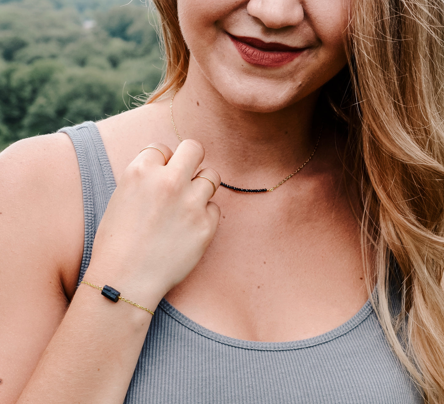 Raw Black Tourmaline Bracelet