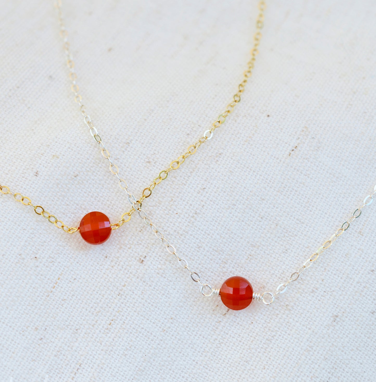 Carnelian Coin Necklace
