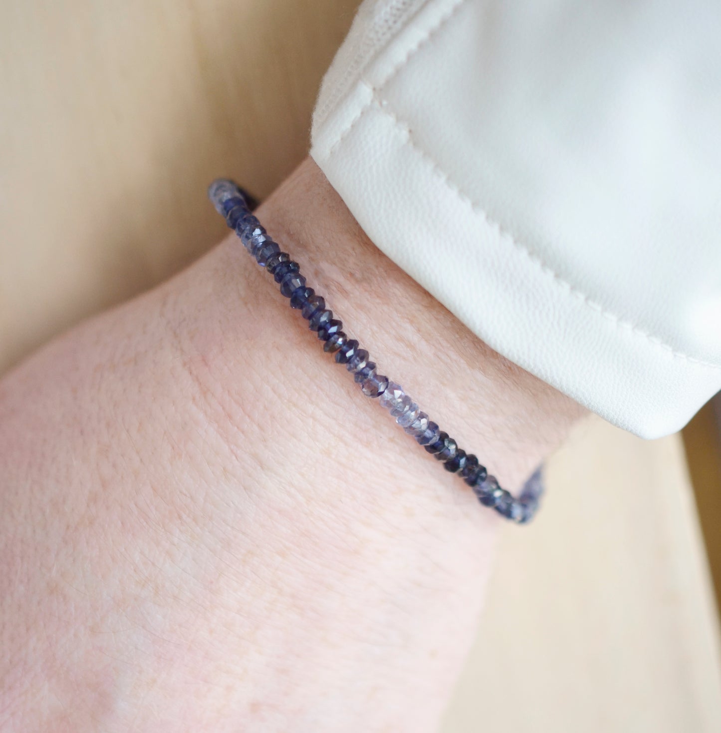 Natural Iolite Beaded Bracelet