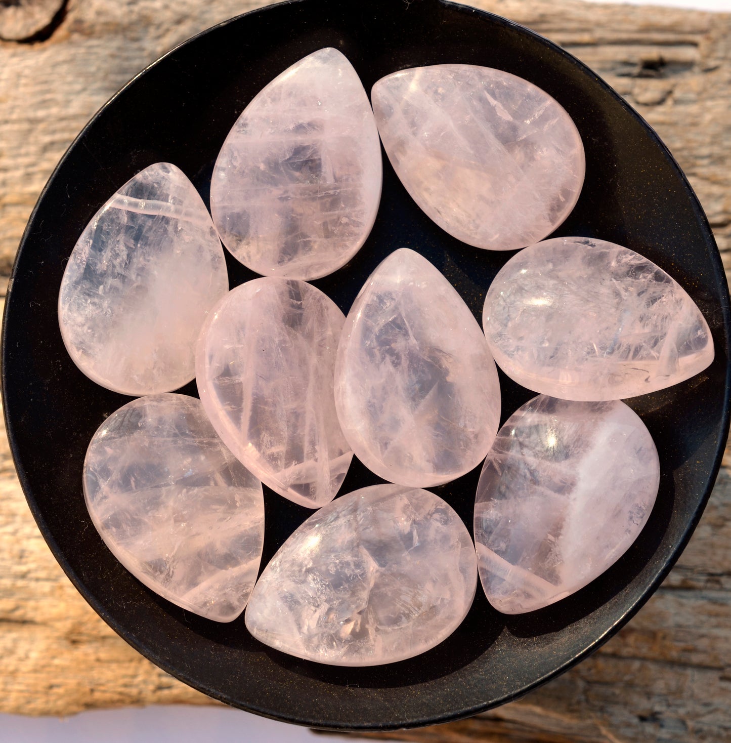 Large Rose Quartz Necklace Teardrop Pendant