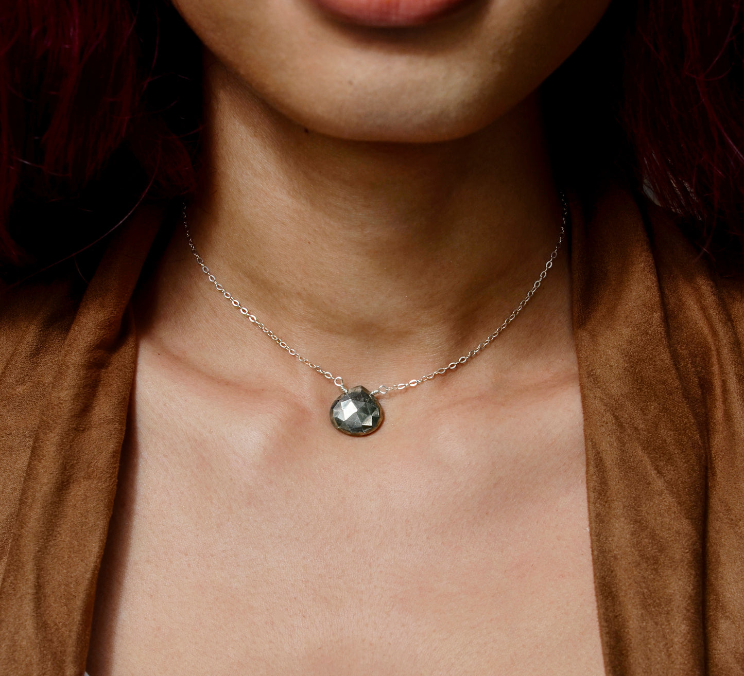Pyrite Teardrop Necklace