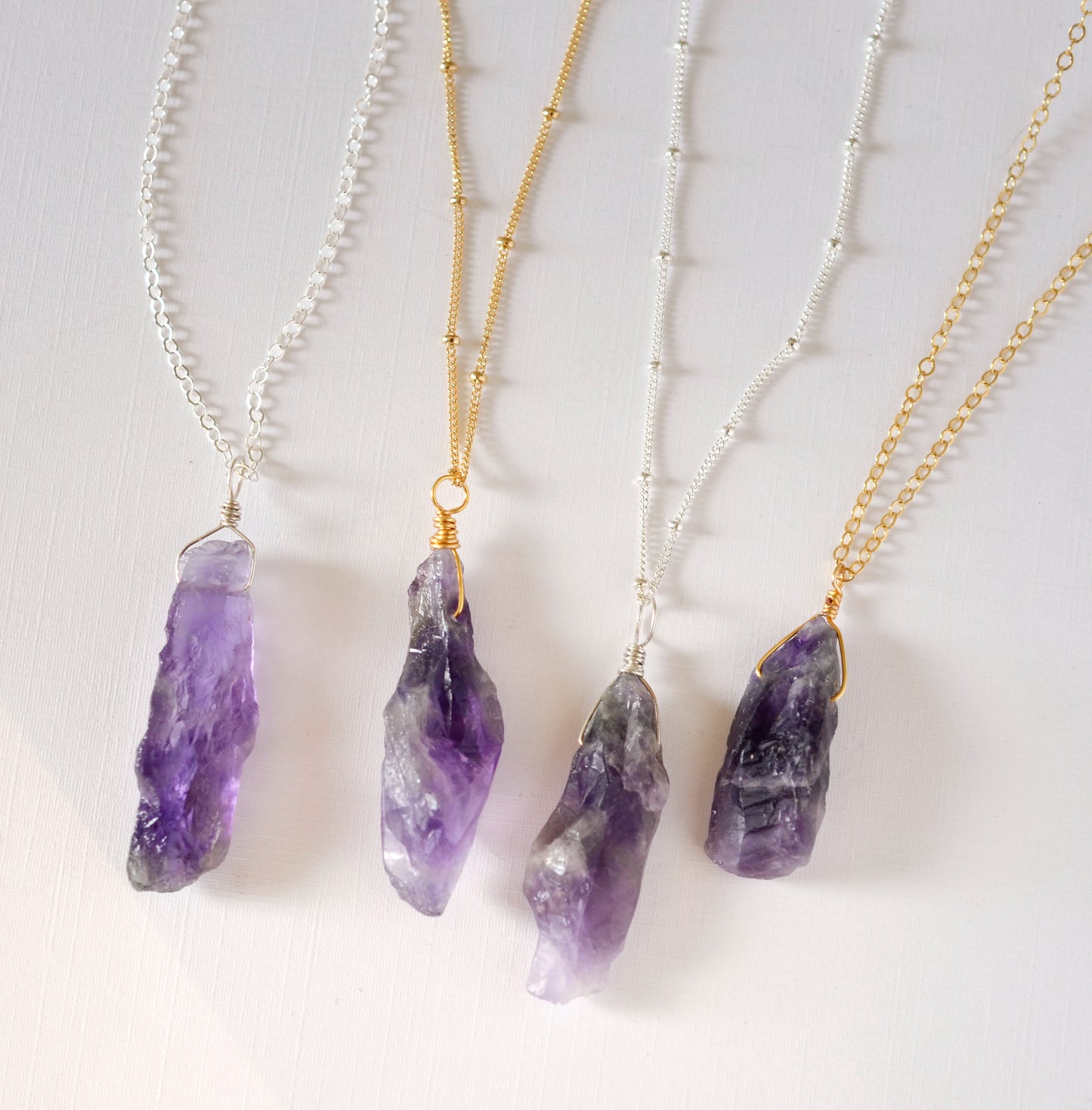 Raw Purple Amethyst Pendant