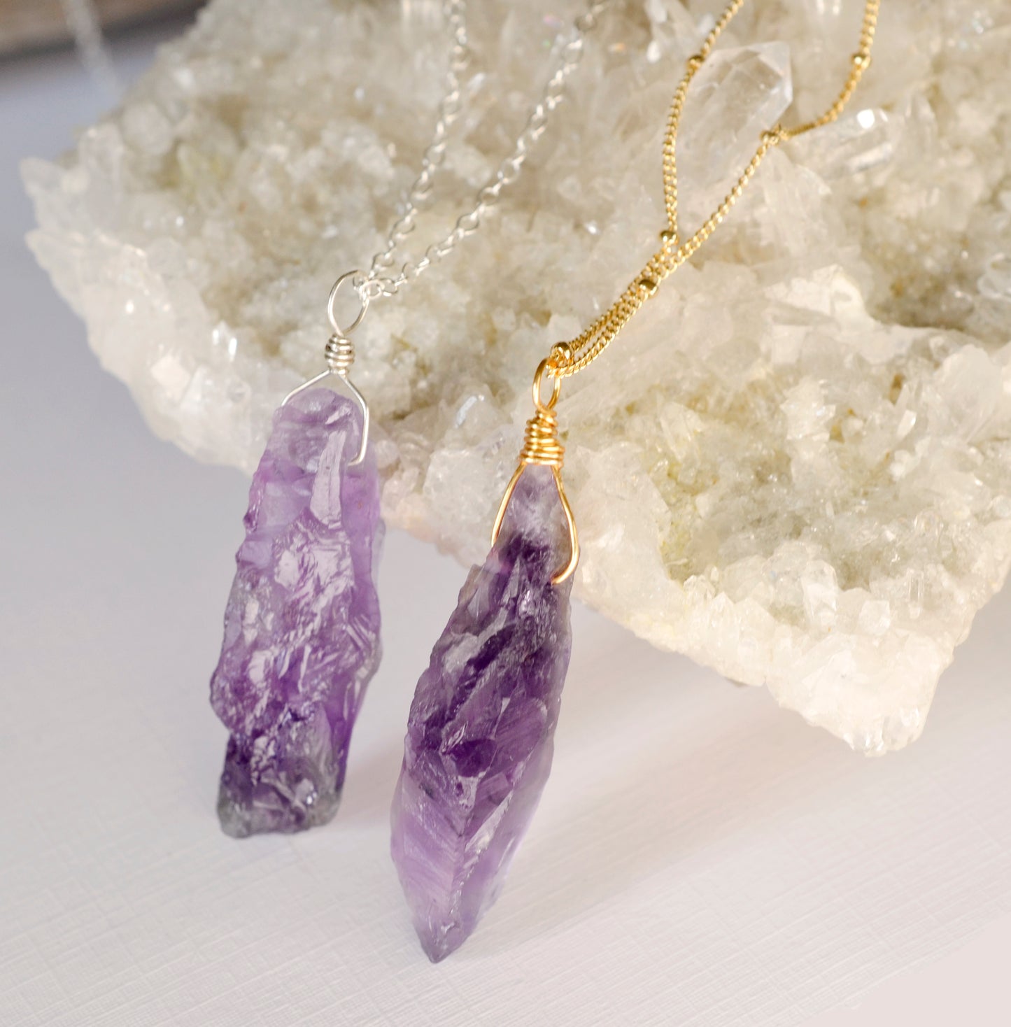 Raw Purple Amethyst Pendant