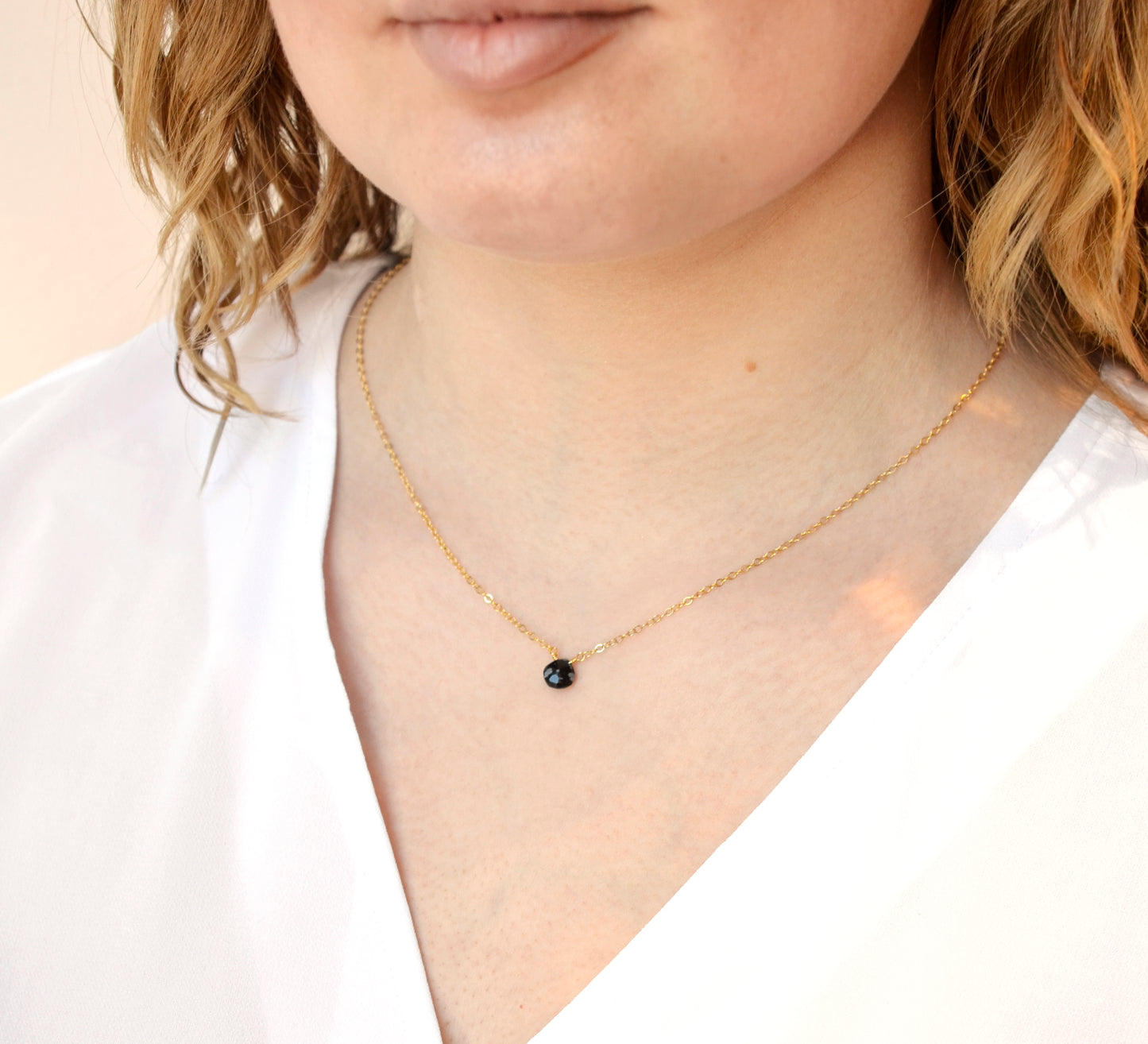 Gold Snowflake Obsidian Necklace Modeled