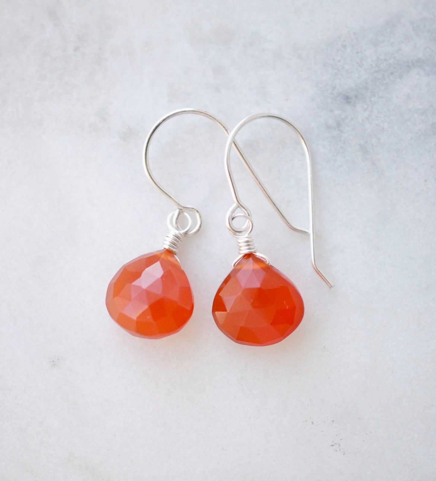 Orange Carnelian Dangle Earrings