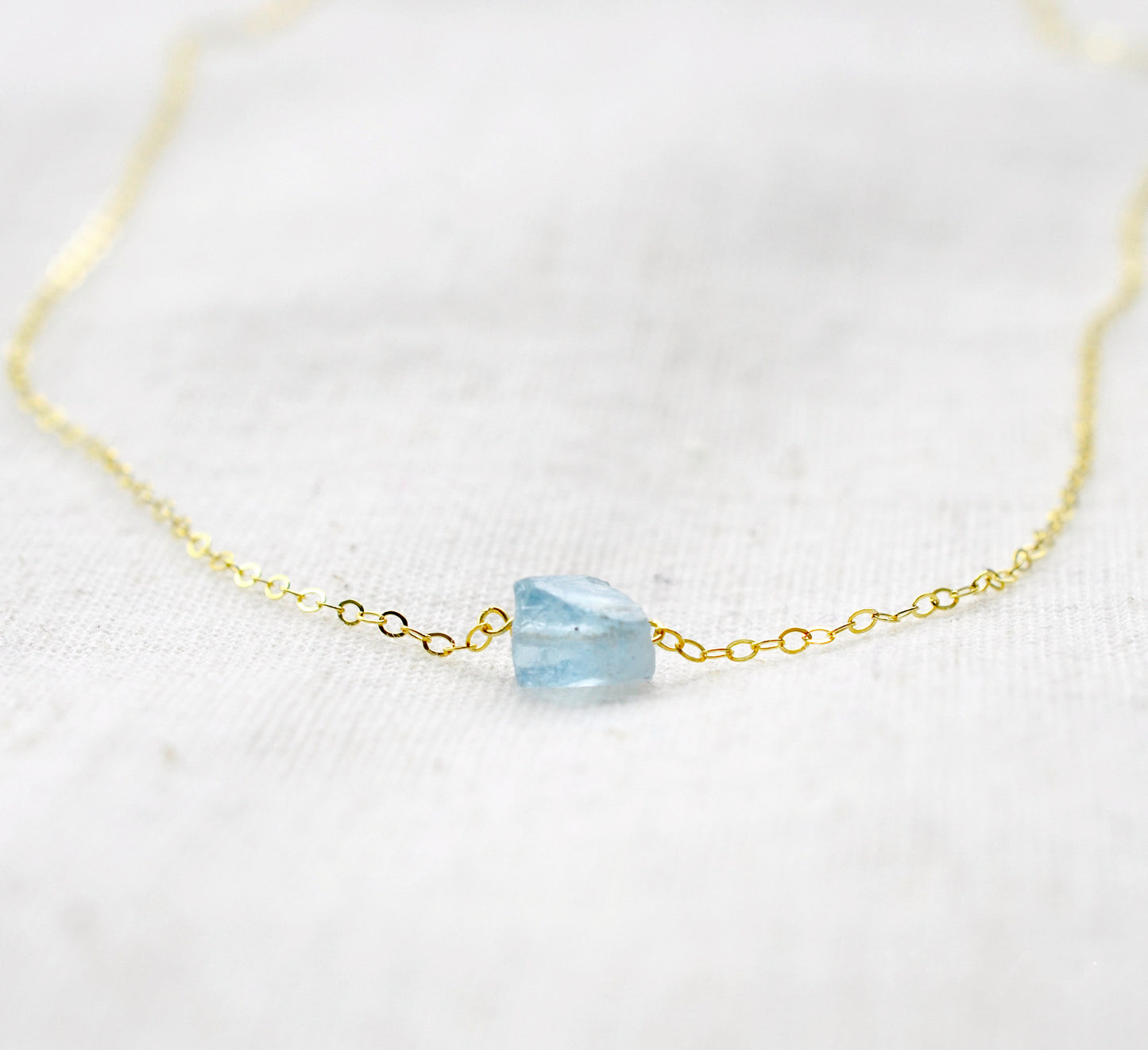 Raw Aquamarine Crystal Necklace