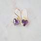 Amethyst Heart Earrings