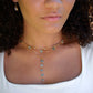 Aqua Blue Apatite Long Pendant Necklace, Sterling Silver or 14k Gold Filled