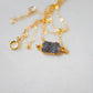 14k gold filled gemstone necklace with a gray druzy pendant.