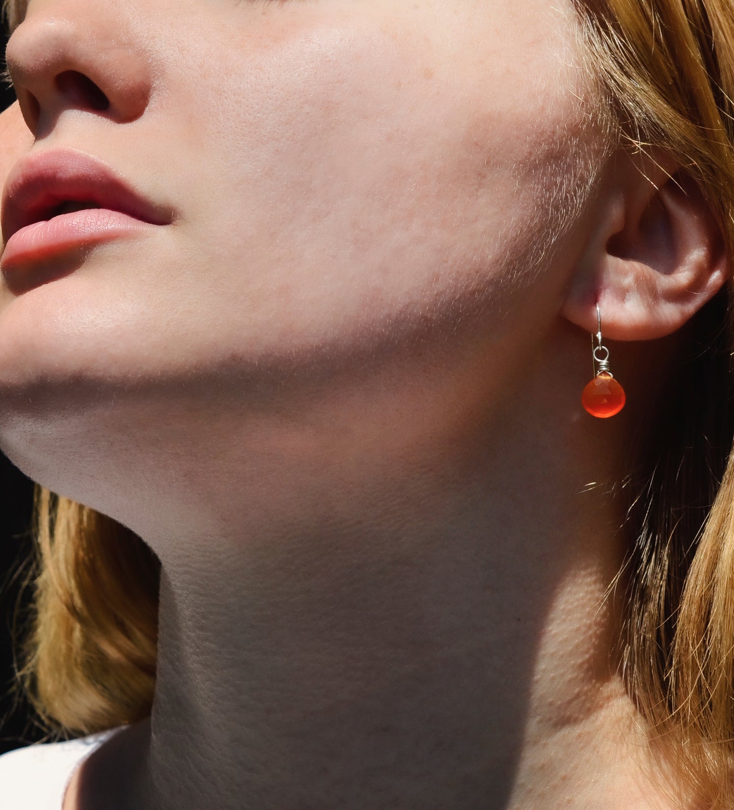 Orange Carnelian Dangle Earrings