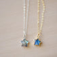 Labradorite star pendants in gold or silver on a simple chain.