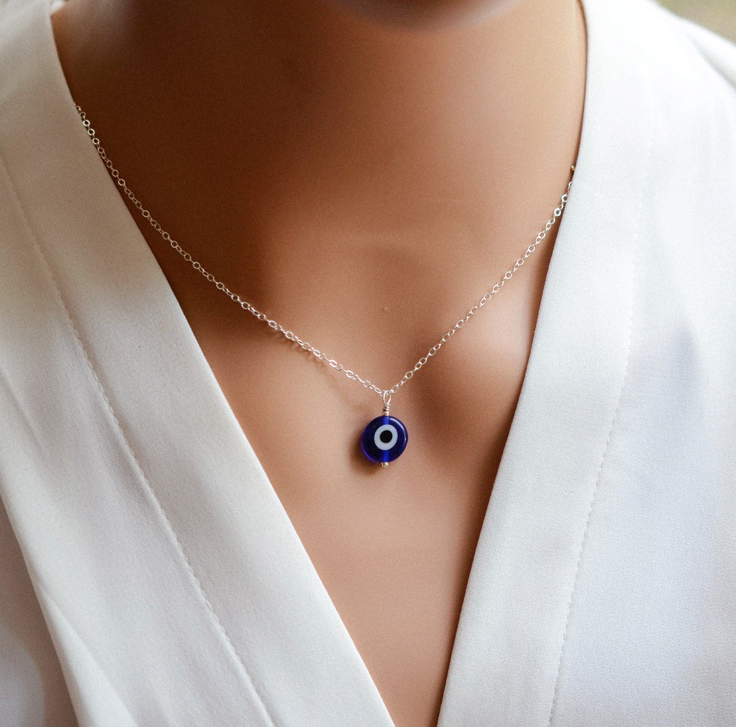 Small Blue Evil Eye Necklace