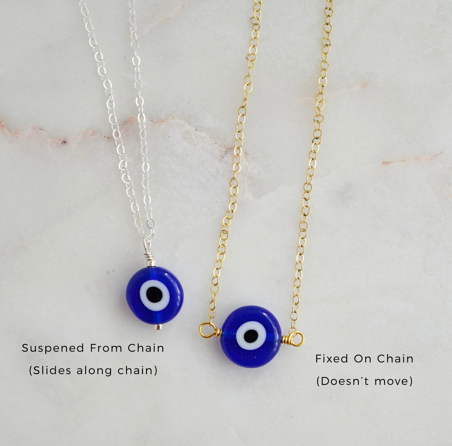 Small Blue Evil Eye Necklace