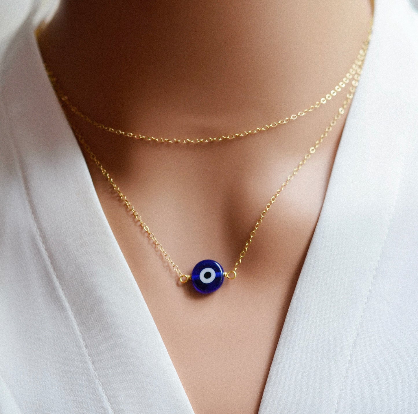 Small Blue Evil Eye Necklace