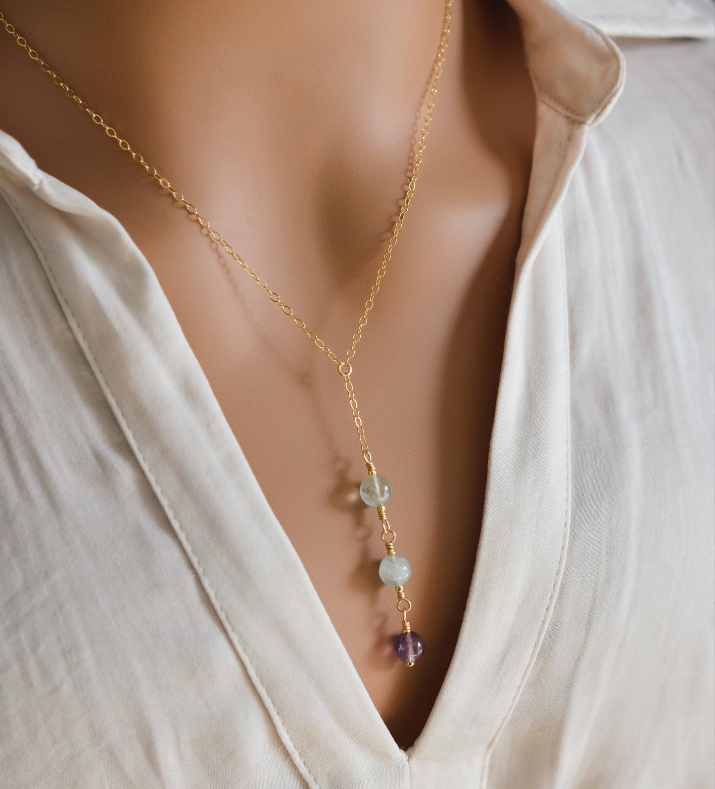 Fluorite Drop Necklace