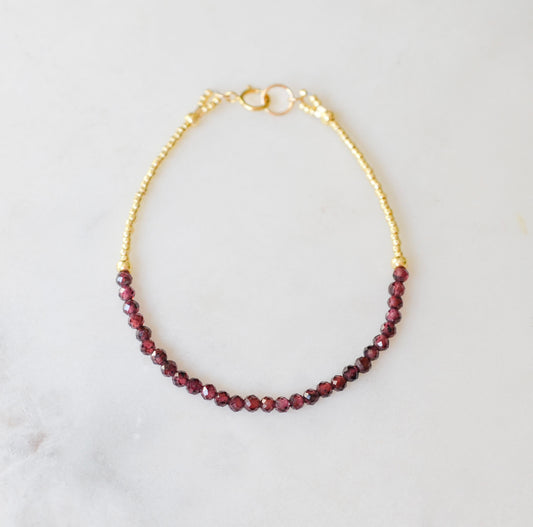 Natural Beaded Garnet Bracelet