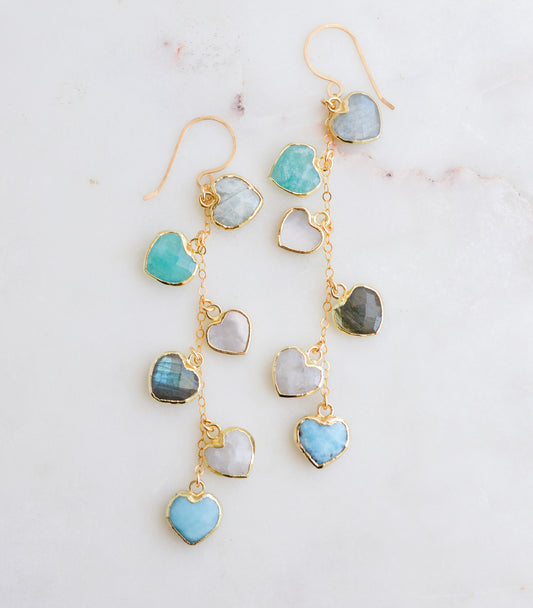 Sea & Sky Heart Earrings