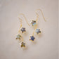 Three labradorite star shaped gemstones hang from each earring. Shown in gold filled. 