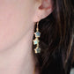 Three labradorite star shaped gemstones hang from each earring. Shown in gold filled. Modeled image.