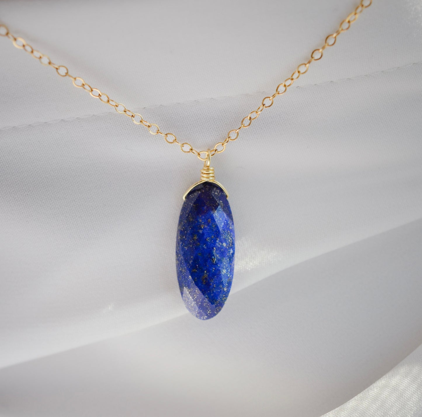 Lapis Lazuli Faceted Oval Necklace