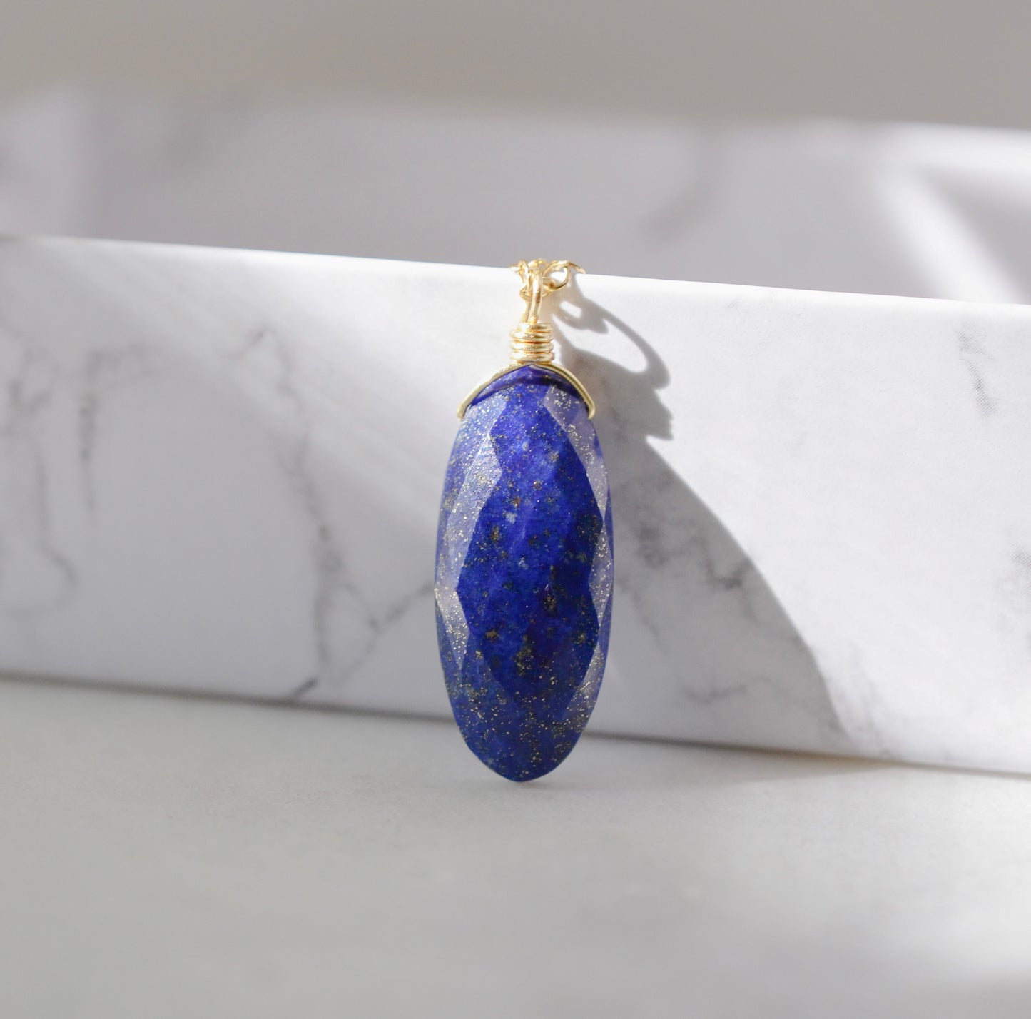 Lapis Lazuli Faceted Oval Necklace