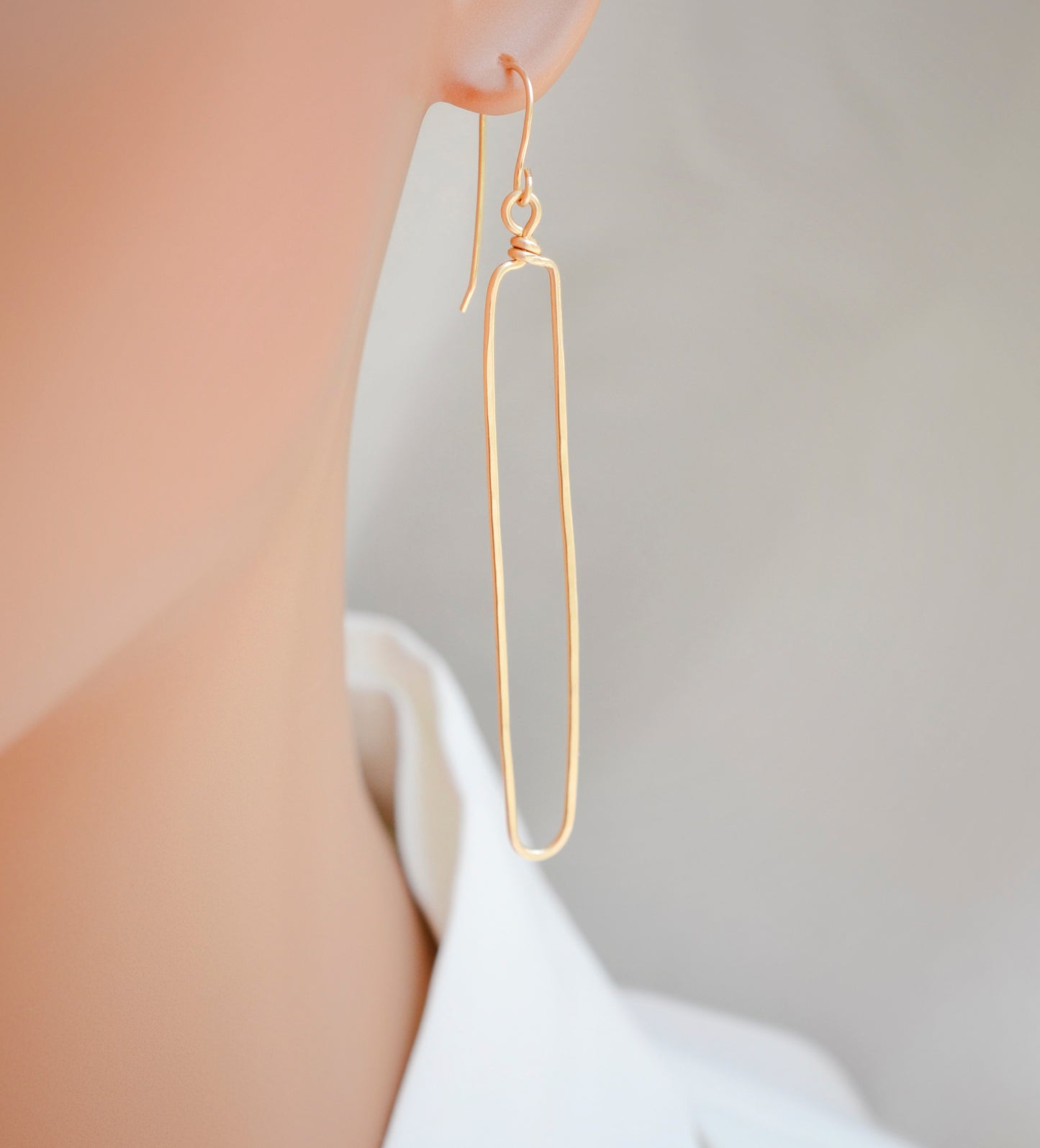 Ellipse Long Hoop Earrings