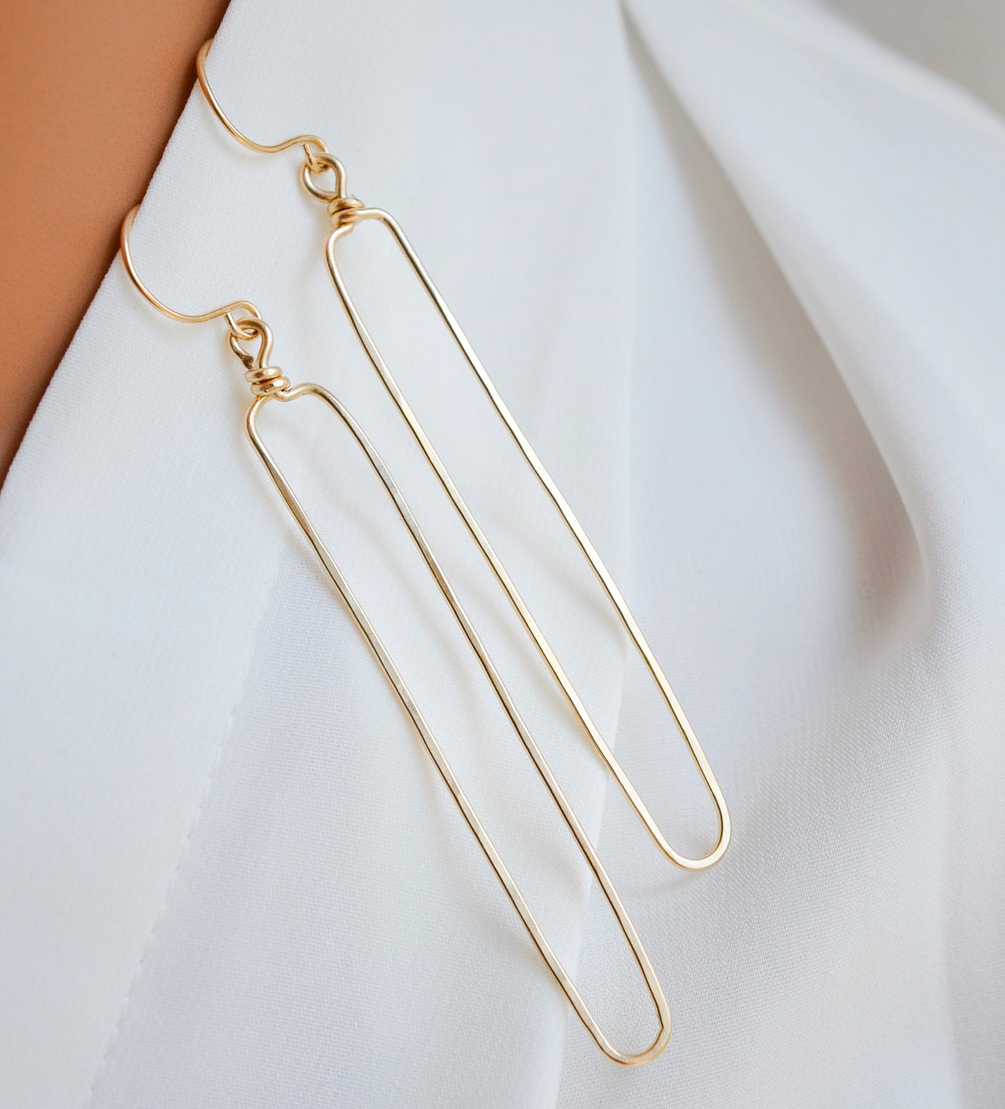 Ellipse Long Hoop Earrings