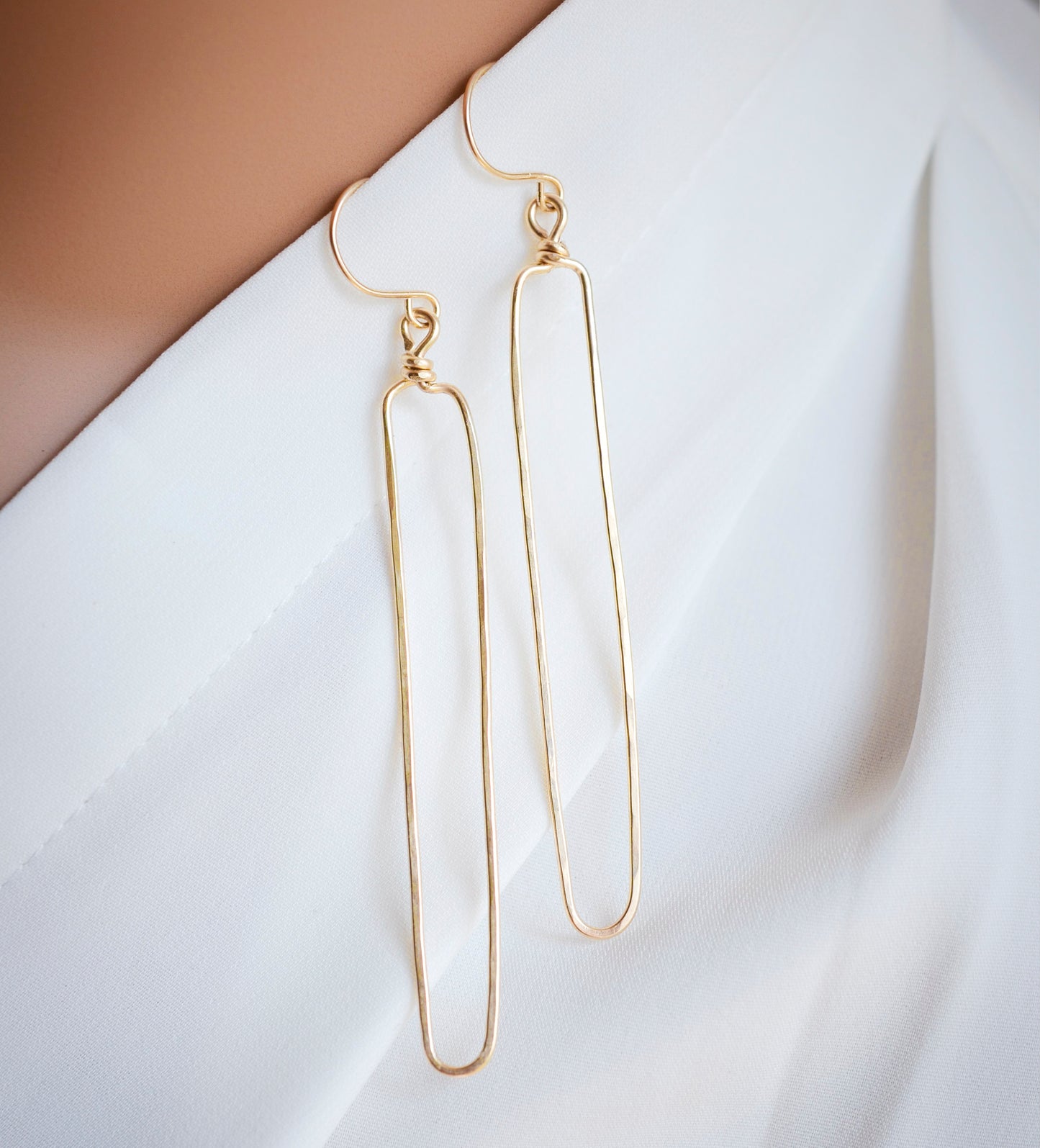 Ellipse Long Hoop Earrings