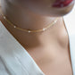 Dainty White Freshwater Pearl Chain Necklace