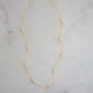 Dainty White Freshwater Pearl Chain Necklace, Gold Filled or Sterling Silver